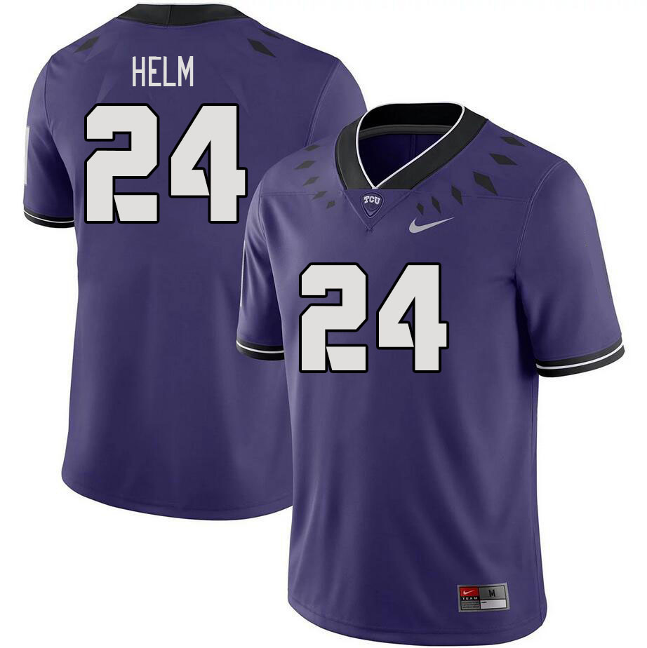 Men #24 Avery Helm TCU Horned Frogs 2023 College Footbal Jerseys Stitched-Purple - Click Image to Close